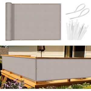Winddichte en UV-bestendige Balkon Privacy Scherm in Taupe, 90 x 600 cm