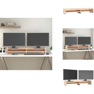 vidaXL Monitorstandaard - Monitorstandaards - Computerstandaard - Computer Monitorstandaard - Monitorstandaard 100x24x16 cm massief grenenhout