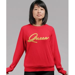 King / Queen Trui Premium Red Gold (Queen - Maat XS) | Koppel Cadeau | Valentijn Cadeautje voor hem & haar