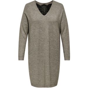 ONLY CARMAKOMA - CARADELE LS LACE MIX O-NECK DRESS KNT - Meisjes - Mini jurken