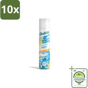 10 x Batiste - Fresh - Droogshampoo - Koele en Schone Geur - Verfrist en Geeft Grip - 200ml - Grootverpakking - Droogshampoo - Haarverfrissers - Frisse Geur - Koele Geur - Haar Styling