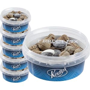 6 Potjes Kindlys Bakje Fjorden Mix á 120 gram - Voordeelverpakking Snoepgoed