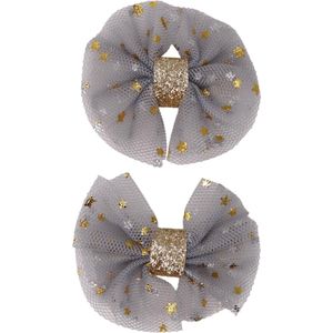 Jessidress® Haarclips Meisjes Haarspelden Feestelijke Haar Clip 5 cm Haarspeldjes - Grijs