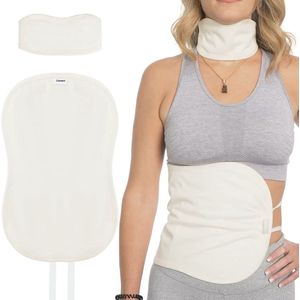 Castor olie pack- wrap voor leverdetox en schildklier. Ricinusolie- Herbruikbare 100% biologische katoen- verbeteren de slaap en spijsvertering. Voor buik, taille en schildklier.