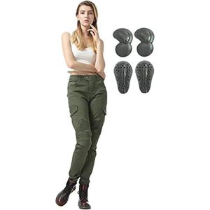 Motorbroek voor dames, beschermende stretch jeans voor motorcross en racen met afneembaar pantser en zakken