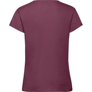 Fruit Of The Loom Girls Sofspun T-shirt met korte mouwen. (Bordeaux)