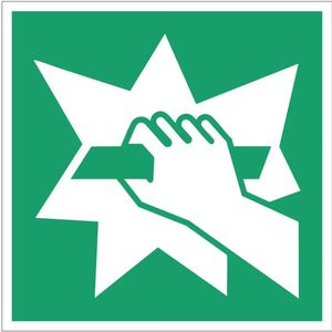 Glas breken bord – E008 - Dibond - 15 x 15 cm