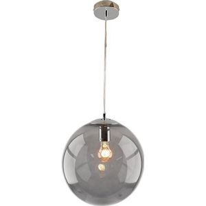 Olucia Dolf - Design Hanglamp - Glas/Metaal - Chroom - Bol - 30 cm