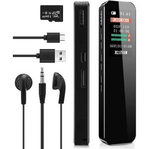 Digitale spraakrecorder - USB oplaadbaar - spraakopname apparaat - mini-dictafoon - mp3-speler - 20 uur opname - 64G - draagbare audiorecorder - lezingsvergaderingen