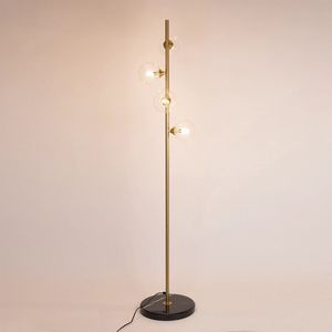 Staande lamp 4-lichts goud met transparant glas - Pippa