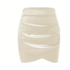 Nivard Leren Rok - Broek - Legging - Dames - Jurk - Latex - Beige - Maat XL