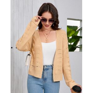 Dames Bolero Lichtgewicht Cardigan Kort Cardigan Elegante Feestelijke Bolero Zomerjas Abrikoos XL
