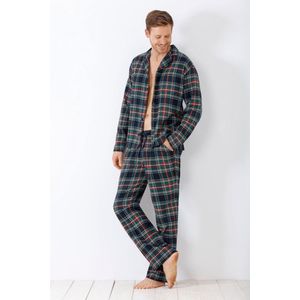 Flanellen heren pyjama Hajo groen - Groen - Maat - 48