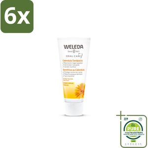 WELEDA - Tandpasta - Calendula - 75 ml - Voordeelverpakking - 6 stuks - Tandpasta - Natuurlijke tandpasta