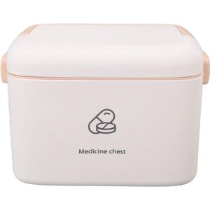 Grote medicatiekoffer voor thuis, complete EHBO-doos met opbergvakken, organizer voor noodsituaties (wit)