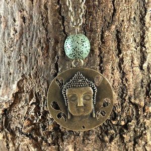 Wellness-House | Ketting Buddha Bronze Green | Buddha Ketting | Lava | Uniek | Zen | Energie