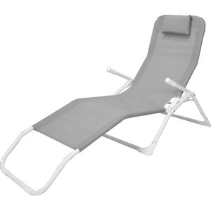 Siesta lounger ligstoel grijs