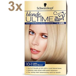 Schwarzkopf - Ultiem Blond - Haarverf - 10-1 Licht Blond - 3 Stuks - Voordeelverpakking