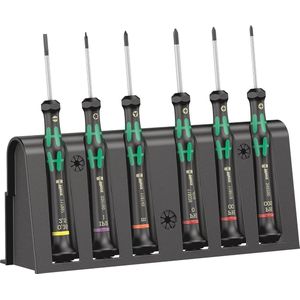 Elektronische schroevendraaierset + rek 6-delig - 05030181001 2050/6 - handige set voor precisiewerk