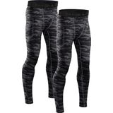 DANISH ENDURANCE Compressiebroeken voor Mannen, Hardlooplegging, Anti-Schuren, 2-Pack, Grijs Camo, 2XL