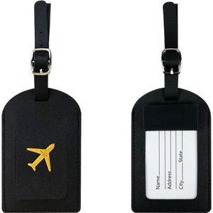 WiseGoods Luxe Bagagelabel - Bagage Koffer Label - Labels Voor Koffers - Handbagage Tag - Accessoires Reizen - Reistas Tags Zwart