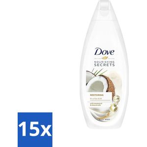 15 x Dove Nourishing Secrets - Douchegel - Kokosolie & Amandel melk - Sulfaatvrij - 250 ml - Verzorging - Dove