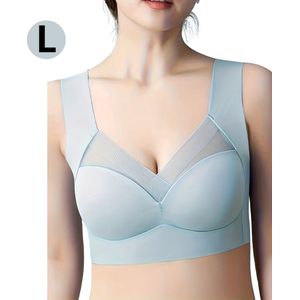 Bovista BH Zonder Beugel - Zonder Bandjes - Push-up Bh's - Comfort Bh - Lichtblauw L