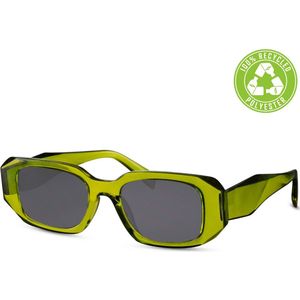 Eco-Line - Hip-Hop - Zonnebril - WHS-6382 - Dames - Recycled Polyester - Transparant Groen - Mat Zwart - 100% UV400 - Cat.3 - Incl: Etui & Poetsdoekje