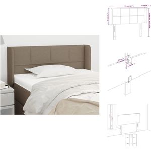 vidaXL Hoofdbord - Hoofdeind en Rande - 83 x 16 x 78/88 cm - Taupe Polyester - Verstelbare Hoogte - Bedonderdeel