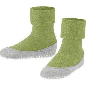 FALKE Cosyshoe Teens antislip noppen merinowol huissokken pantoffels kinderen groen - Maat 33-34