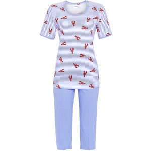 Gestreepte katoenen pyjama kreeften - Blauw - Maat - 42
