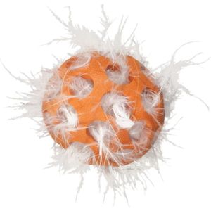 JW Cataction Feather Ball - Speelgoed voor katten - Kattenspeelgoed - Kattenspeeltje - Oranje - ø 5,5 cm