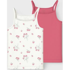 Name It kids meisjes ondergoed STRAP TOP 2P RASPBERRY Cloud Dancer w/ Rapture Rose