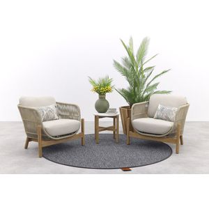 Garden Impressions Talara loungeset - 3-delig - acacia white wash - rope sand - sahara sand