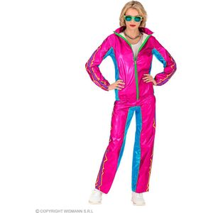 Widmann - Grappig & Fout Kostuum - Fancy Candy Dancy Retro Trainingspak Kostuum - Roze - Small - Carnavalskleding - Verkleedkleding