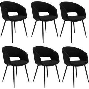 set van 6 Kick stoel Dean - zwart
