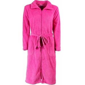 Tenderness Dames Badjas - Fleece - Rits - Roze - Maat S