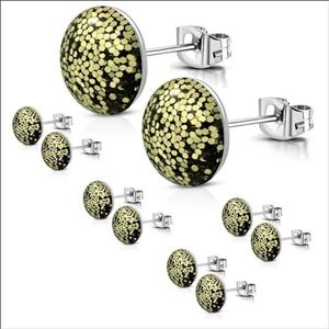 Aramat Jewels Oorbellen - Stalen Glitter Oorbellen 8mm - Roestvrij staal - Vrouwen - Volwassenen - [8mm]