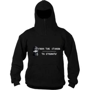 Ninja Hoodie – ""From the Stands to Eternity"" – Unisex Zwart Maat XL – Streetwear Stijl
