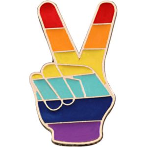 Peace pin  - regenboog - pin - broche - decoratie - armband - pride pin - regenboog pin