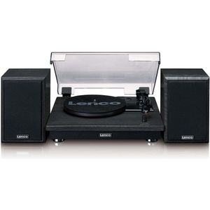 Lenco - LS-100BK - Platenspeler - Zwart - Met Bluetooth en 2 Externe Speakers