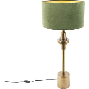 QAZQA diverso - Art Deco Tafellamp met kap - 1 lichts - H 790 mm - Brons - Woonkamer | Slaapkamer