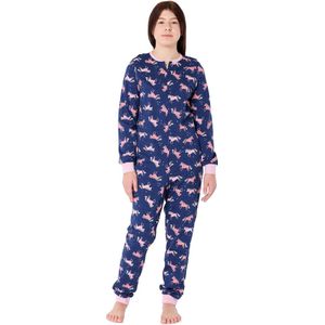 Merry Style Meisjes Jongeren Pyjama Jumpsuit - Lange mouwen - Lange broek - Katoen - MS-MS10-235-PJ - Marineblauw/Einhorn - 158