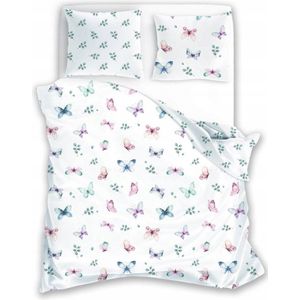 Katoenen Dekbedovertrek Set 160x200cm - Vlinders - 3 Stuks
