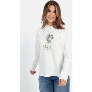 camel active Hoodie met print gemaakt van biologisch katoen - Maat womenswear-XS - Wit