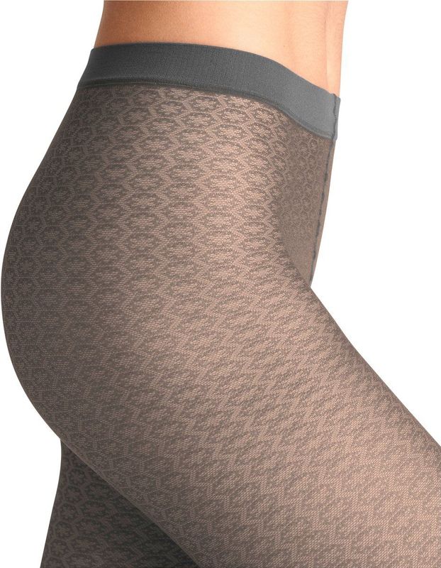FALKE Particle gedessineerd materiaal transparent 20 DEN panty dames grijs - maat S-M