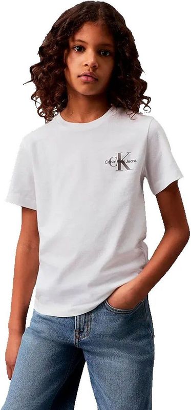 Calvin Klein - CHEST MONOGRAM T-SHIRT - T-shirt - Bright white - Voor Kinderen tot 16 Jaar