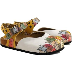 GOBY Clogs met Group Of Dogs Ontwerp – Handgemaakt – Hoge Kwaliteit – Maat 38