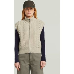 G-STAR - Gebreide Bodywarmer - Beige - Mouwloos