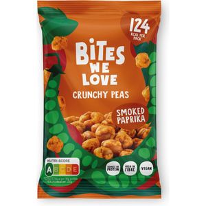 BitesWeLove Crunchy Peas Smoked Paprika zoutjes 50 x 30 gram